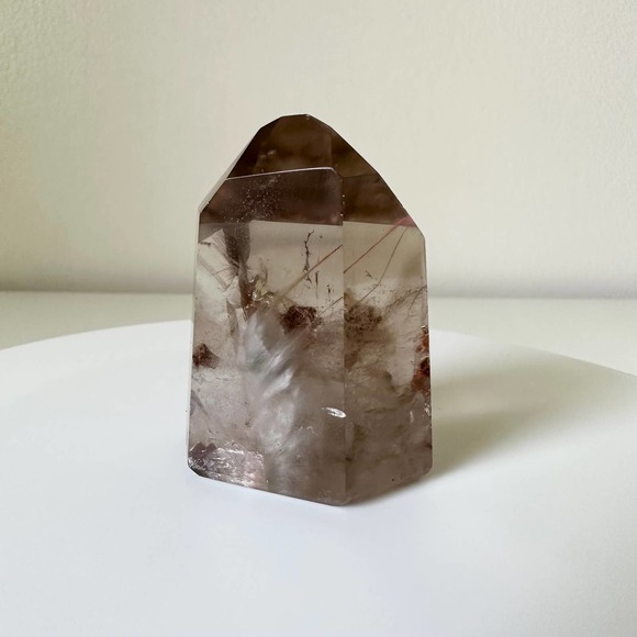 Smokey Amphibole Quartz Point Angel Phantom Tower Crystal Natural High Quality - Picture 6 of 7